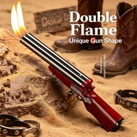 New style Dual Flame Shotgun metal Lighter with design cool Men's Gift utility fashionable lighter premium smoking accessories