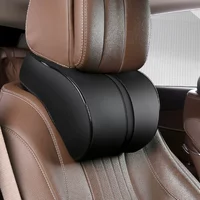 1 PC Car Headrest Pillow Memory Foam Leather Auto Neck Support Cushion Ergonomic Head Rest for Vehicle Car Interior Accessories