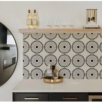 Moroccan Style Tile StickerTraditional DIY Murals Tile Waterproof Oil Proof Removable Decals for Bathroom & Kitchen Backs