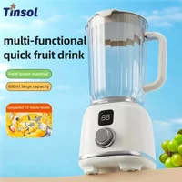TINSOL 600 ml Heimmixer, 10 Klingen, 3000 mAh, multifunktionaler Entsafter, Eisbrecher, Entsafter, hohe Saftrate, Küchenutensilien