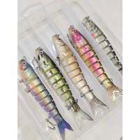 5PCS Segmented Fishing Lure Set, Multi Jointed Swimbaits, Realistic Hard Baits for Bass Pike Musky Trout