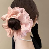 Korean Solid Color Large Hair Scrunchies Women Fashon Sweet Elastic Hair Ties Ponytail Holder Headwear Hair Accessories Hair Tie