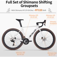 SAVA R08-7120 Full Carbon Fiber Road Bike 24 Speed with SHIMAN0 105 R7120 Kit 2*12 24 Speed Road Bike Race Bike
