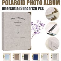 120 Pockets Leather 3-inch Polaroid Photo Album Print Photo Album Interstitial 3-inch Photo Album for Instax Mini Film
