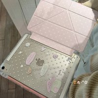 Pink Star Cute Kitten Korean Y2K Tablet Case For iPad Pro 13in 11th M5 M4 12.9in A16 7/8/9/10th Air4/5/6/7 11in M2 M3 Mini Cover