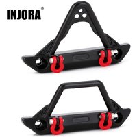 INJORA Metal Front Bumper with Lights for 1/24 RC Crawler Car Axial SCX24 Jeep Wrangler JLU Deadbolt Upgrade Parts