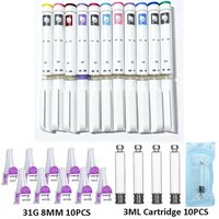Hot Sale 10PCS Set 60IU Plastic Disposable Injection Pen With 3ml Glass Vial 31G 8MM Needle for Daily Tattoo Pen Use image 4