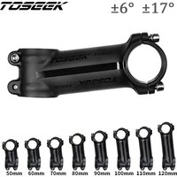 Toseek Ultralight Bicycle Stem 6/17 Degree Bike Handlebar Stem 60/70/80/90/100/110/120mm Aluminum MTB Power Bike Fixed Table