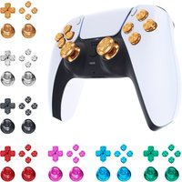 eXtremeRate Metal Thumbsticks Dpad ABXY Buttons Aluminum Analog Thumbsticks & Action Buttons & Direction Keys for ps5 Controller