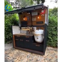 Custom Stainless Steel Barbecue Storage Cabinet for Outdoor Kitchen Garden Wind and Rainproof Kitchencamping Kitchen Storage
