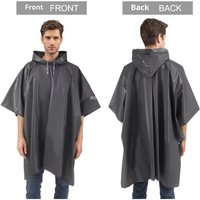 Outdoor Waterproof Rain Poncho Raincoat with Hood and Long Sleeves for Camping Hiking Travel and Motorcycle Riding Protections