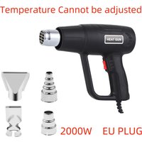 Black Color 220V Heat Gun Professional Hot Air Gun Adjustable Temperature 60-600 ℃ 4 Nozzles for DIY Stripping Paint Shrinking