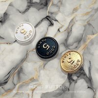 HZYS 6pcs 5 Five Number Round Metal Luxury Design Sewing Buttons for Clothing Coat Accessory Handmade DIY Material Decoration