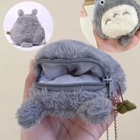 Anime Cute Cat Coin Purse Soft Plush Zipper Small Wallet Keychain Women Kawaii Data Cables Earphones Bag Key Pouch