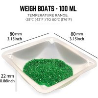 HHTL 125Pcs 100Ml Weighing Boats Measuring & Mixing Powders & Liquids For Easy Pour Design Disposable Plastic Square Lab Dish