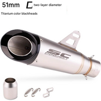 51mm Universal Motorrad SC Auspuff mit DB-Killer für BMW R1300 Multistrada V4 Kawasaki Z900 Yamaha MT-07