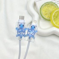 Cartoon Cute Turtle Transparent Data Cable Protector Anti-Breakage Charger Cord Protection Cover Suitable For iPhone And Type-C