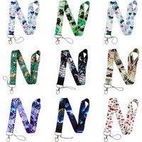 Cartoon Fox Lanyard Neck Strap Cute Black Cat Keychain ID Card Badge Holder Anti-lost Hanging Rope Phone Accessories