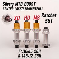 AliExpress NONE Silvery New MTB Bicycle Center Lock Straight Pull 28H Star Shaped Ratchet 36T BOOST 110/148 Ultra Light MTB Wheel HUB XD/HG/MS