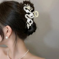 Hair Accessories Blue Dragon Blue Dragon Hairpin Zodiac Alloy Metal Hair Claw Simple Shark Clip Metal Hairpin Women