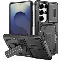 Folding Kickstand Bracket Shockproof Rugged Armor Case Slide Camera Lens Protect For Samsung Galaxy S26 S25 Ultra A57 A26 Cover
