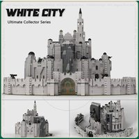 White Castle City MOC Ring Movie Scence Building Block Technology Bricks Famous Architecture Model DIY Assembly Toys Collection