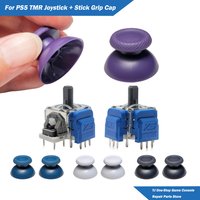 For PS5 DualSense K-SILVER JS13 Pro+ TMR Electromagnetic Joystick Anti-Drift 3D Analog ThumbStick TMR Joystick w Grip Cap