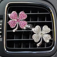 2 pcs Car Aromatherapy Four-leaf Flashing Grass Interior Fragrance Decoration Air Conditioner Vent Personalized Accessories