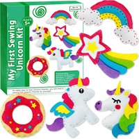 5 pcs DIY Sewing Fabrics Unicorn Crafts Felt Kit for Kids DIY Craft Supplies Kits Sets Gifts for Kids Adults Boy Teenager Girls