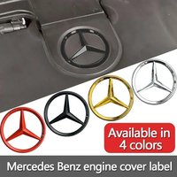 Metal Car Logo Sticker Engine Cover Logo Decal Mercedes Benz AMG A C E-Class W246 W203 W204 W205 W211 W212 W213 C63 E300 W176