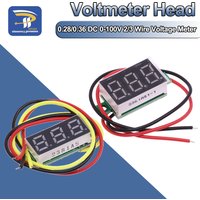 0.28 inch 0.36 DC 0-100V 2 Line 3 Wire Mini Gauge voltage meter Voltmeter Head LED Display Digital Panel Meter Detector Tools