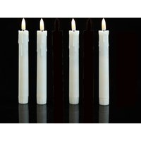 3/4/6/12 Pieces Warm White Light Short Flameless Decorative LED Taper Candles,7 Inch/17.5 cm Fake Plastic Realistic Candles