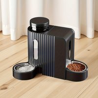 Dog And Cat Food Feeder And Water Dispenser, Two-In-One Set, 3L Large Capacity, Automatic Gravity Feeding, 304 Stainless Steel Bowl, Removable And Washable, for Small/Medium/Large Dogs And Cats,