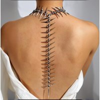 Edgy Niche Hip-Hop épine squelette alliage collier pour femme parfait pour les fêtes de vacances tenue quotidienne tenues de Style de rue nouveau