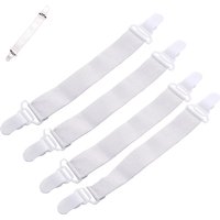 1/2/3/4/5/6pcs White Adjustable Bed Sheet And Quilt Holder For Bed Sheet Organizer Mattress Cover Clip For Home Elastic