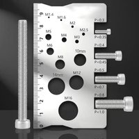 1/2/3/5Pcs Stainless Steel Thread Checker - Screw Measurement Ruler Metric Gauge Tool for Pitch Bit Bolt Nut Measuring
