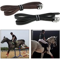 AliExpress NONE 2 Pcs English Stirrup Leathers Adjustable Soft Equestrian Belt Horse Riding Stirrup Strap Genuine Leather Supplies with Buckles
