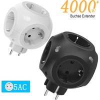 5 In1 Eu Plug Power Strip 5 Ac 4000W Multitap European Standard Plug Electrical Socket Network Filter for Bedroom Kitchen Etc