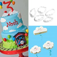 5pcs Cloud Cookie Cutter,Fluffy Cloud Fondant Cutter Car Cookie Cutters Cake Mold Sugar Craft Mold Cake Decorating Tools