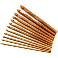 12Pcs Bamboo Handle Crochet Hook 3-10mm DIY Knitting Needles Handle Home Knitting Weave Yarn Crafts Household Knitting Tools