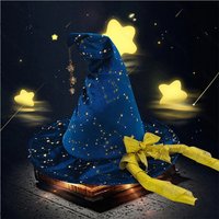 Halloween Hexenbiest hat, Yellow Bow Star Pendant Witch Hat, Handmade dly, Party favors, home decor, holiday look,