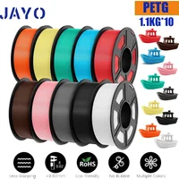 JAYO PETG Filament 3D PETG 1,75mm 10 Rollen Sauber Aufgewickelt Hohe Zähigkeit Keine Blasen 3D-Drucker Filament für FDM Mehrfarbig 1,1KG/Rolle
