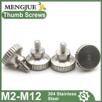 M2 M2.5 M3 M4 M5~M12 5/2/1pcs 304 Stainless Steel High Step Thumb Bolt Hand Grip Knob Bolts Knurled Thumb Screws Length 3 - 35mm