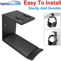 Aluminum Alloy Headphone Hanger Holder Wall Mount Headset Stand Desk Display Bracket Hanging Hook Earphone Rack Accessories