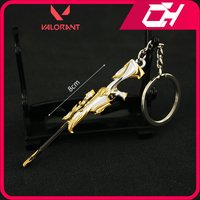 Valorant cool Forsaken Gold Operator Keychain 8cm Alloy Metal Game Peripheral Samurai Sword collection Model Gifts Toys for Boys