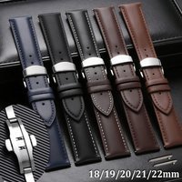 Casual Business Leather Watchband 18mm 19mm 20mm 21mm 22mm Strap Quick Release Butterfly Buckle Accessories Men Women Wristbands