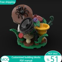72 PCS Mushroom Mushrooms Tiny Plants MOC Customize Modular Building Block Design Creative Design Popular DIY Assembly Toy Gift