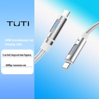 240W Ultra Fast Charging USB C to USB C Silicone Cable with Solid Aromatherapy Sheet for iPhone Series Cars MacBook pro 2020
