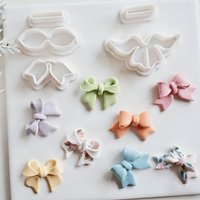 5Pcs/Set Bowknot Series Polymer Clay Mold Cutters For DIY Bows Earrings Handmade Gift Hair Clip Jewelry Pendant Cutting Die