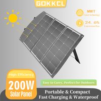 200 Watt Portable Solar Panel Foldable BC Solar Cells MWT Technology for Camping Power Station Solar Generator 25% Efficiency
